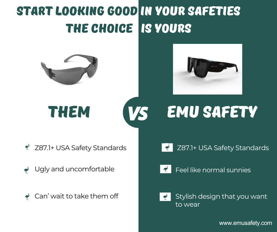 The Boss - Black Frame Black sides - Polarized - EMU Safety