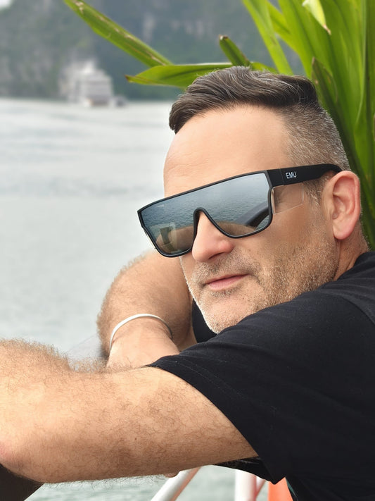The Boss - Black Matte Frame and Clear Sides - Silver Polarised - Safety Glasses - EMU Safety