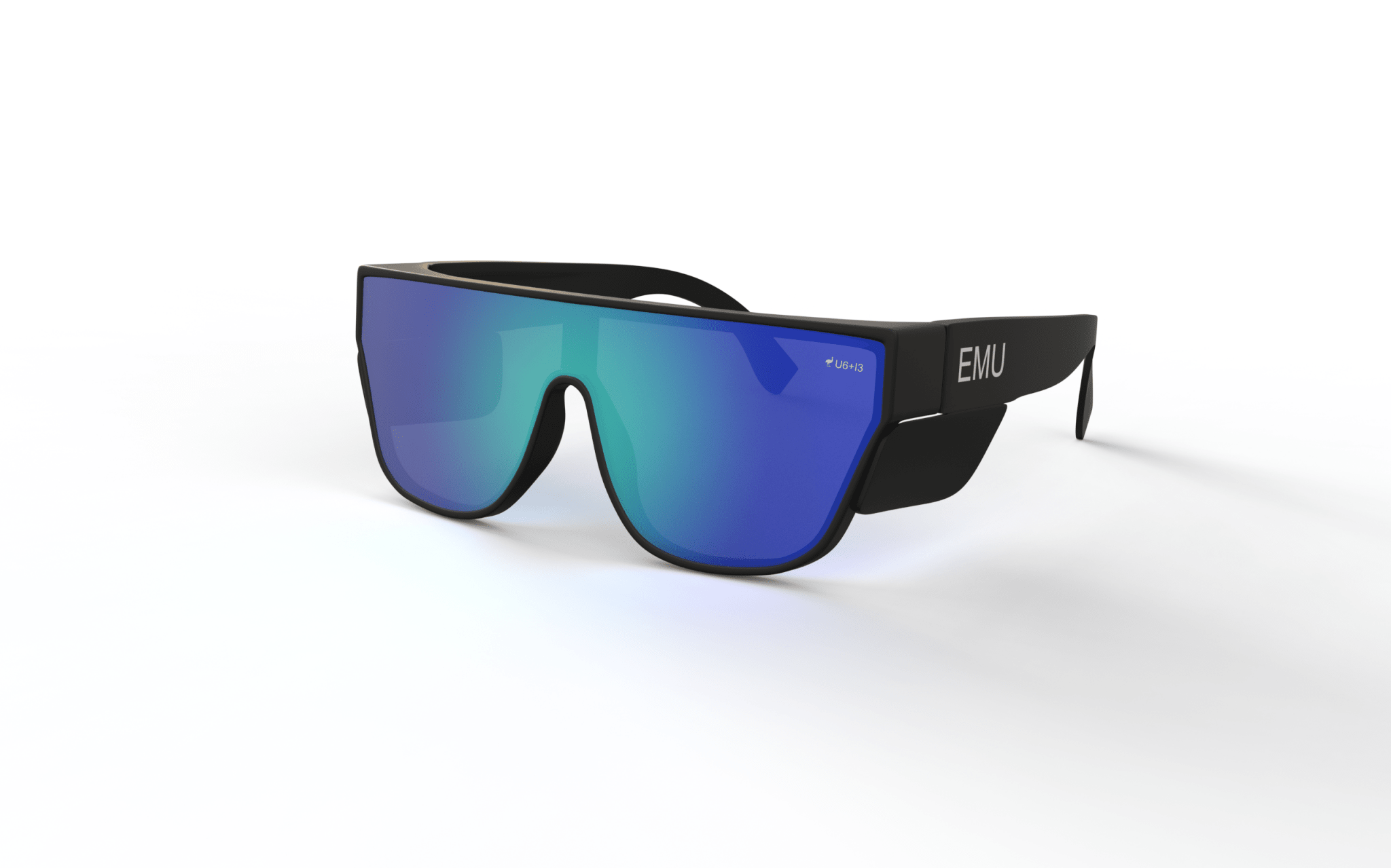 The Boss - Black Matt Frame Black Matt sides - Mirror Blue Polarised - EMU Safety