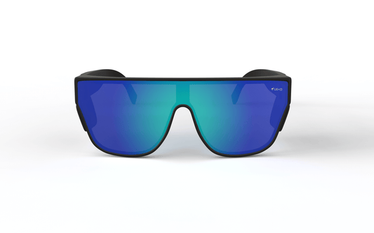 The Boss - Black Matt Frame Black Matt sides - Mirror Blue Polarised - EMU Safety
