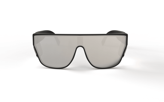 The Boss - Black Matt Frame Clear sides - Silver Polarised - EMU Safety