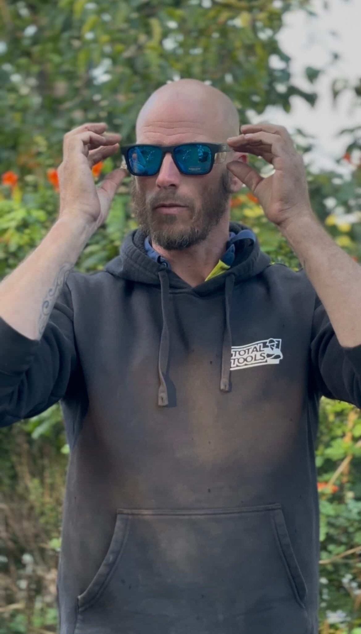 The Originals - Black Matt Frame and Clear Sides - Blue Mirror Polarised - EMU Safety